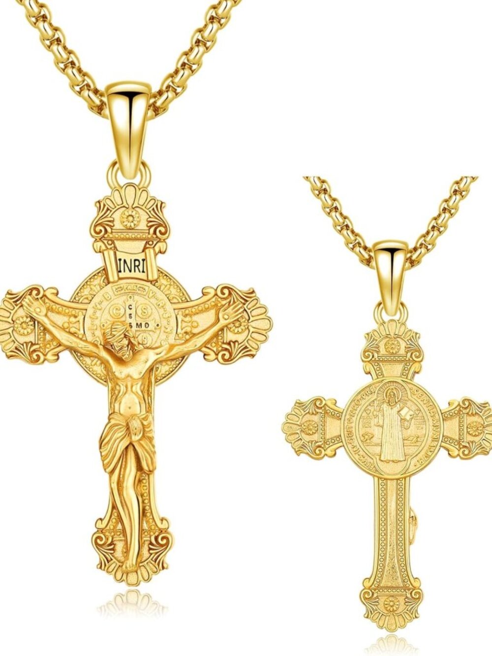 925 Sterling Silver Saint Necklace Amulet Pendant for Protection & Faith